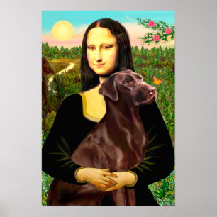 Labrador (Chcolate) - Mona Lisa Poster