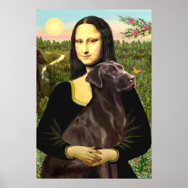 Labrador (Chcolate) - Mona Lisa Poster (Front)