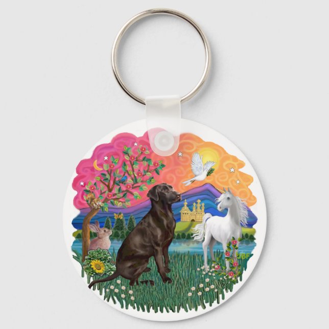 Labrador (Chocolate) Key Ring (Front)