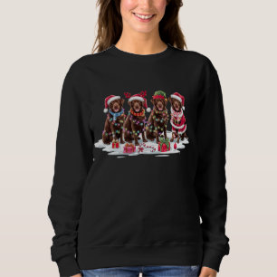 Labrador chocolate Santa hat antlers elf Christmas Sweatshirt