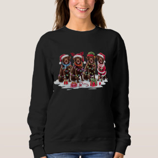 Labrador chocolate Santa hat antlers elf Christmas Sweatshirt