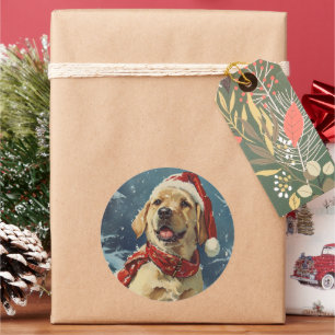 Labrador Christmas Classic Round Sticker
