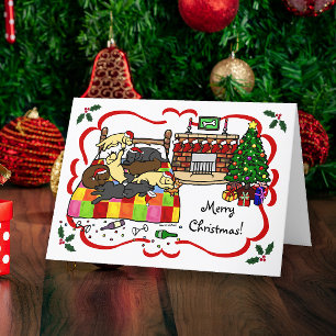 Labrador Christmas Eve Cartoon Holiday Card