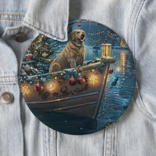 Labrador Christmas Festive Voyage 6 Cm Round Badge