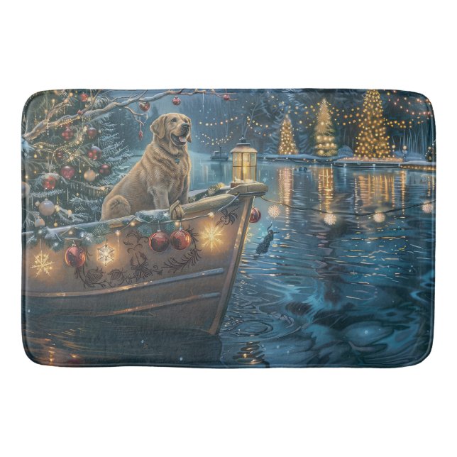 Labrador Christmas Festive Voyage Bath Mat (Front)