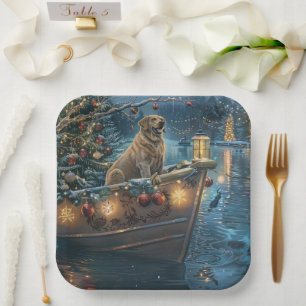 Labrador Christmas Festive Voyage Paper Plate