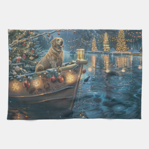 Labrador Christmas Festive Voyage Tea Towel