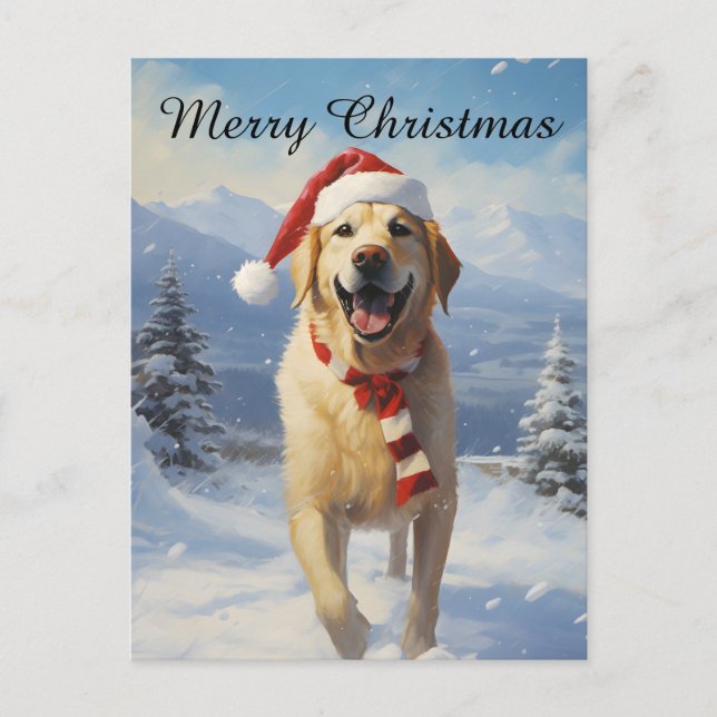 Labrador Christmas Holiday Postcard (Front)