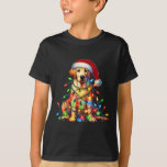 Labrador Christmas Lights Santa Hat Dog Lover  T-Shirt<br><div class="desc">Labrador Christmas Lights Santa Hat Dog Lover</div>