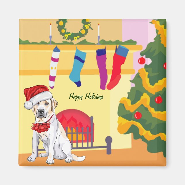Labrador Christmas Magnet (Front)