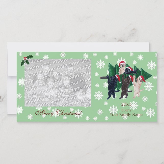 Labrador Christmas Painting Photocards Holiday Card (Front)