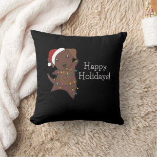 Labrador Christmas Snow Winter Animals Dogs Cushion