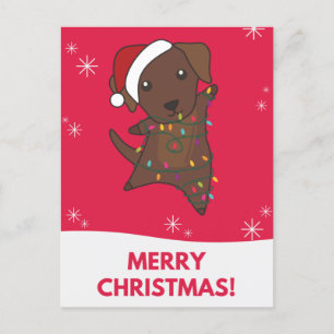 Labrador Christmas Snow Winter Animals Dogs Holida Holiday Postcard
