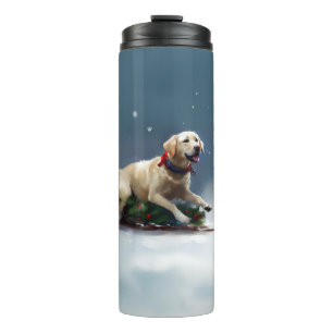 Labrador Christmas snow winter Thermal Tumbler