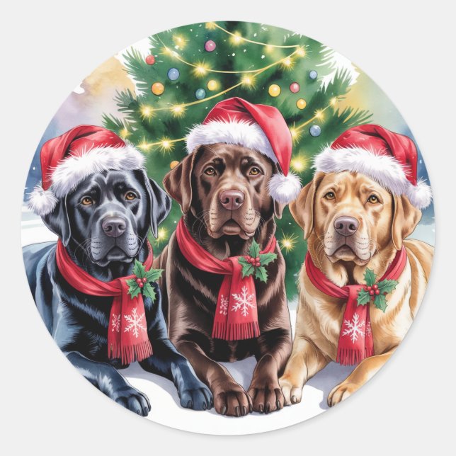 Labrador Christmas Sticker (Front)