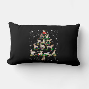 Labrador Christmas Tree Covered By Flashlight Lumbar Cushion