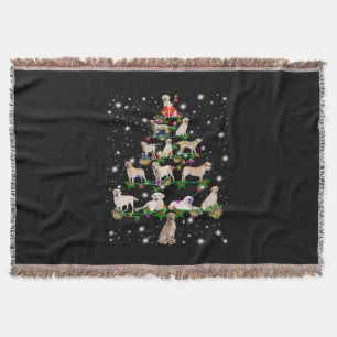Labrador Christmas Tree Covered By Flashlight Throw Blanket