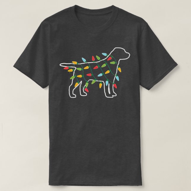 Labrador Christmas Tree Light Pajama Xmas Dog love T-Shirt (Design Front)