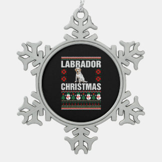 Labrador Christmas Ugly Sweater Snowflake Pewter Christmas Ornament