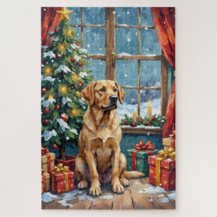 Labrador Christmas Under The Tree Jigsaw Puzzle