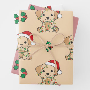 Labrador Christmas Winter Animals Holiday Dog Wrapping Paper Sheet