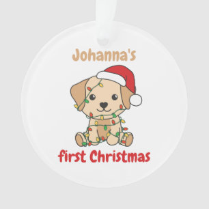 Labrador Christmas Winter Babys first Christmas Ornament