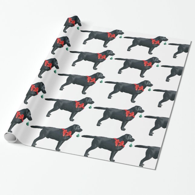 Labrador Christmas Wrapping Paper (Unrolled)