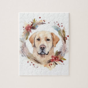 Labrador Christmas Wreath Festive Pup Jigsaw Puzzle