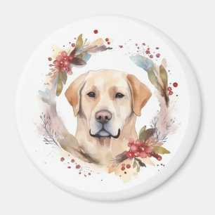 Labrador Christmas Wreath Festive Pup Magnet