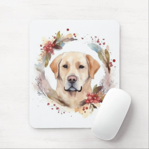 Labrador Christmas Wreath Festive Pup Mouse Pad