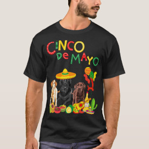 Labrador Cinco De Mayo Chocolate Black Lab T-Shirt