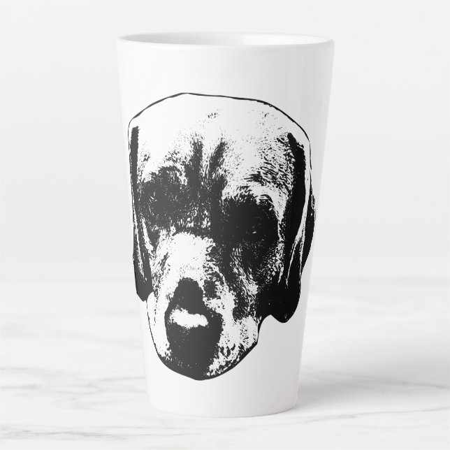 Labrador Close‑Up Black & White Art Mug (Front)