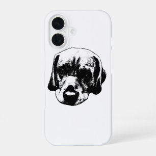 Labrador Close‑Up Black & White Portrait Case