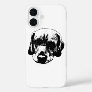 Labrador Close‑Up Black & White Portrait Case