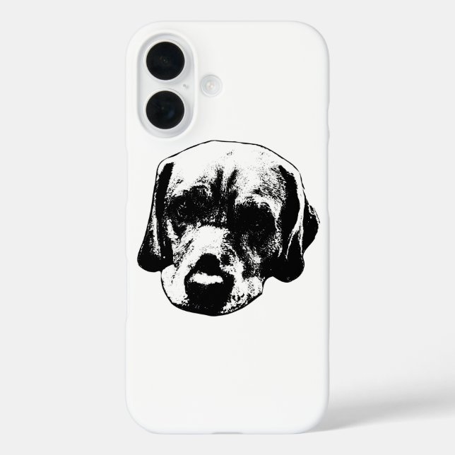 Labrador Close‑Up Black & White Portrait Case (Back)