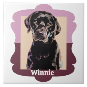 Labrador customised pattern photo frame ceramic tile