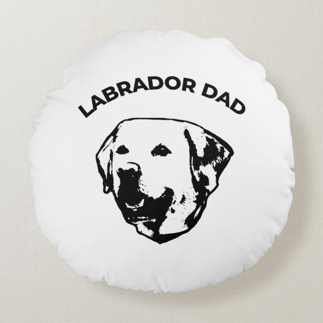 Labrador Dad  Round Pillow (Front)