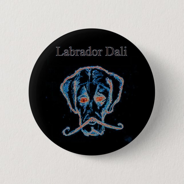 Labrador Dali black button (Front)