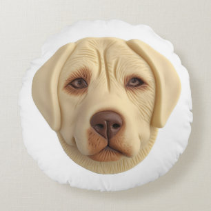 Labrador Dog 3D Inspired Round Cushion
