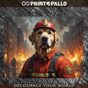 Labrador dog as Firefighter - Tissue Paper