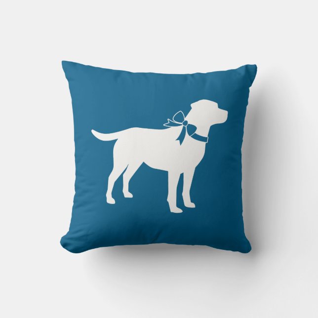 Labrador Dog Baby Shower Blue Boy Lab Cushion (Front)