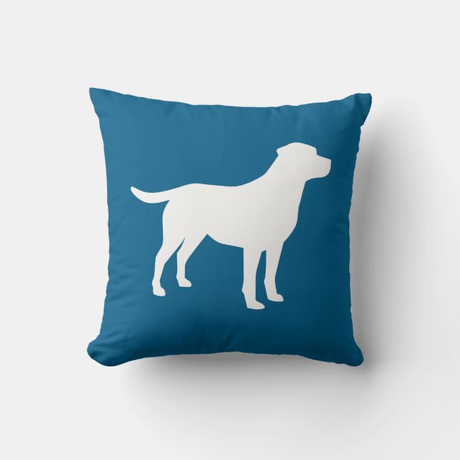 Labrador Dog Baby Shower Blue Boy Lab Cushion (Front)