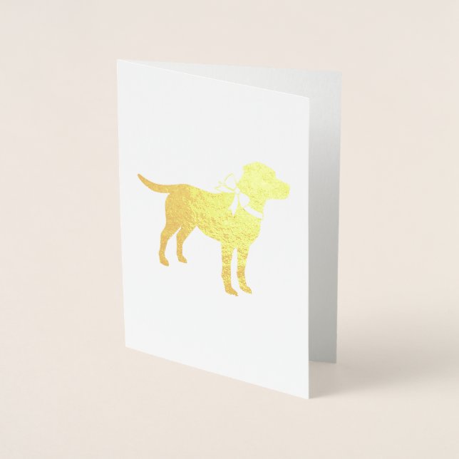 Labrador Dog Baby Shower Blue Boy Lab Foil Card (Front)