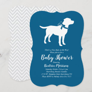 Labrador Dog Baby Shower Blue Boy Lab Invitation
