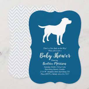 Labrador Dog Baby Shower Blue Boy Lab Invitation