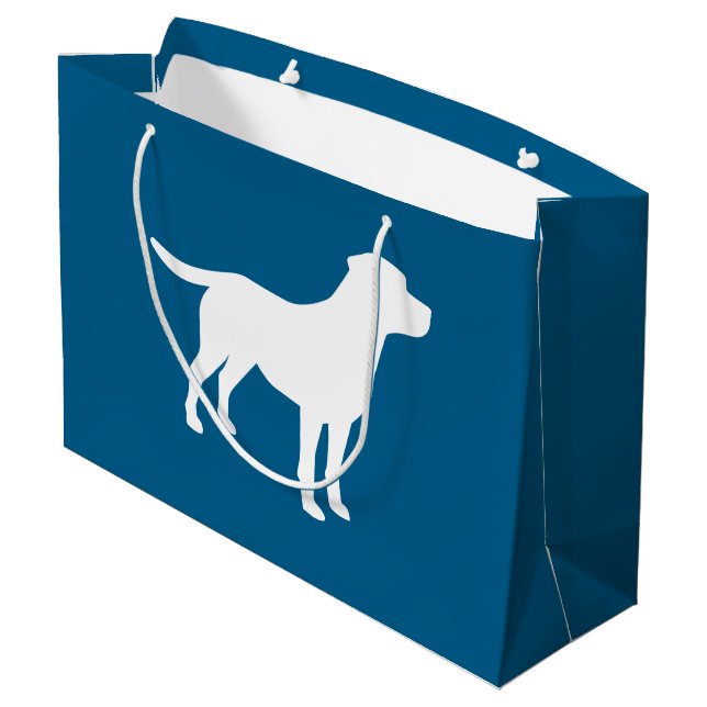 Labrador Dog Baby Shower Blue Boy Lab Large Gift Bag (Back Angled)