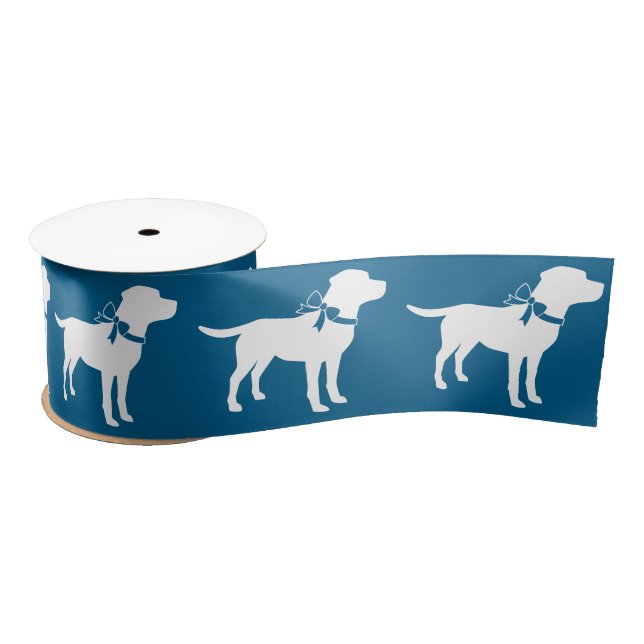 Labrador Dog Baby Shower Blue Boy Lab Satin Ribbon (Spool)