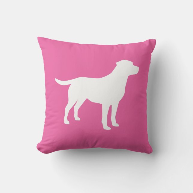 Labrador Dog Baby Shower Girl Lab Pink Cushion (Front)