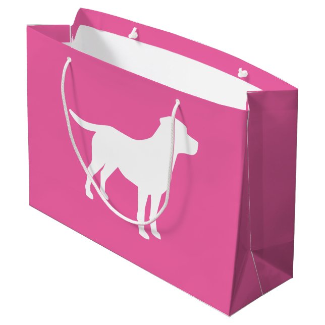 Labrador Dog Baby Shower Girl Lab Pink Large Gift Bag (Back Angled)