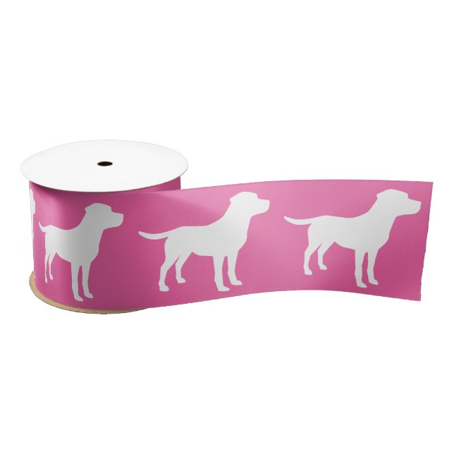 Labrador Dog Baby Shower Girl Lab Pink Satin Ribbon (Spool)